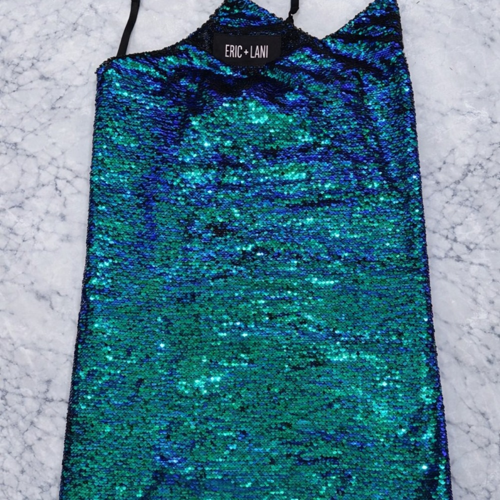 Eric + Lani Blue Sequin Mini Dress